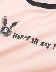 Áo thun dài tay bé gái cổ tròn hình in trước ngực