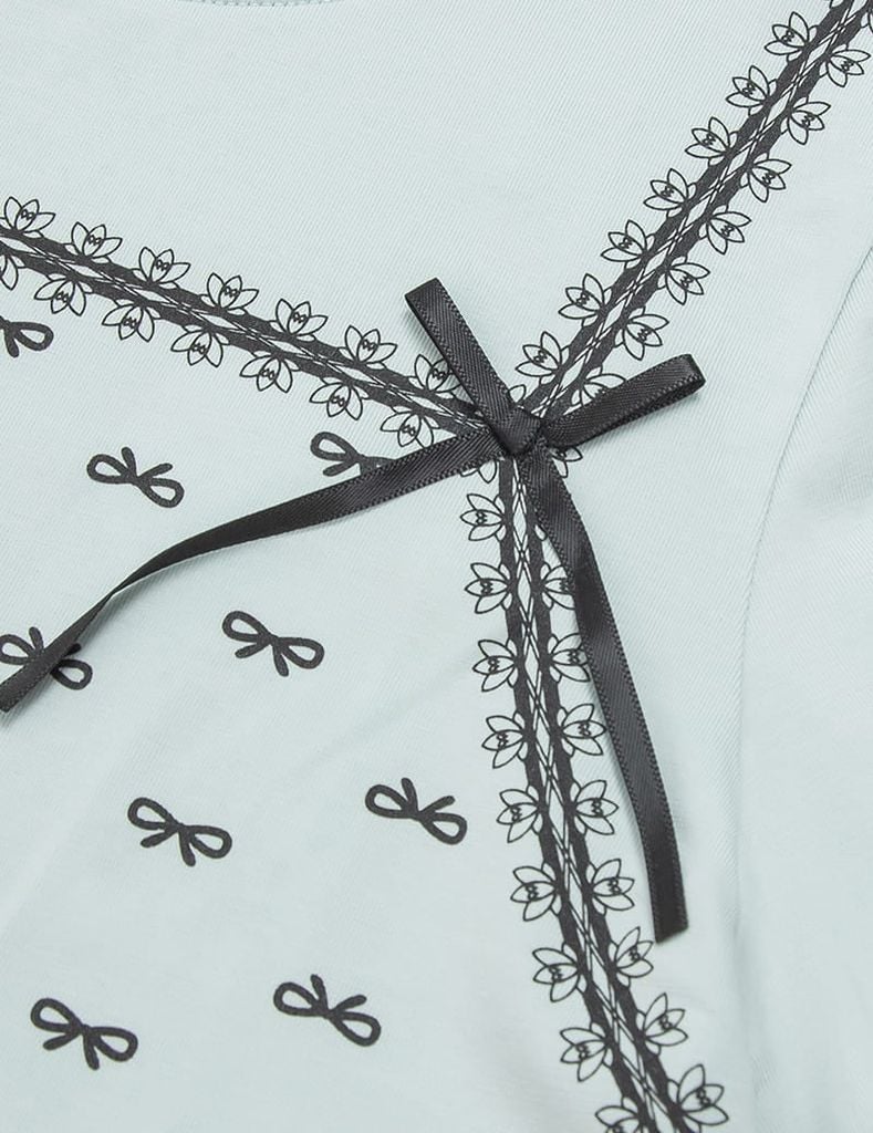 Áo thun dài tay cổ tròn bé gái hình in thân trước