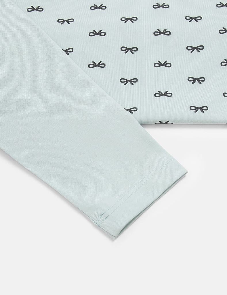 Áo thun dài tay cổ tròn bé gái hình in thân trước