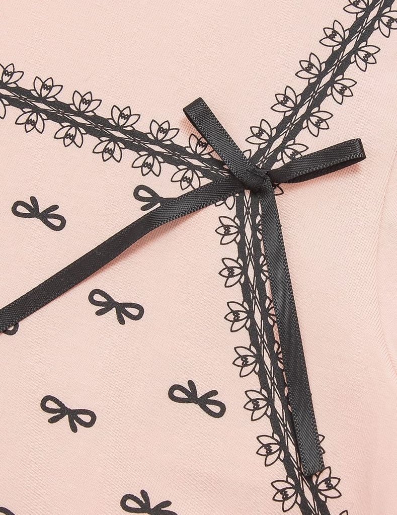 Áo thun dài tay cổ tròn bé gái hình in thân trước