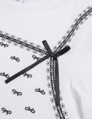 Áo thun dài tay cổ tròn bé gái hình in thân trước