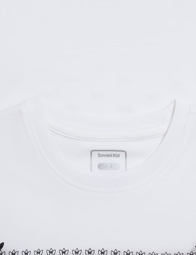 Áo thun dài tay cổ tròn bé gái hình in thân trước