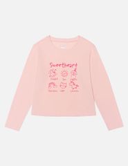 Áo thun dài tay cổ tròn bé gái