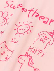 Áo thun dài tay cổ tròn bé gái