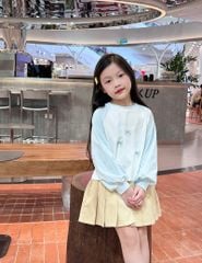Áo thun dài tay cổ tròn bé gái hình in thân trước