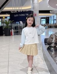 Áo thun dài tay cổ tròn bé gái hình in thân trước