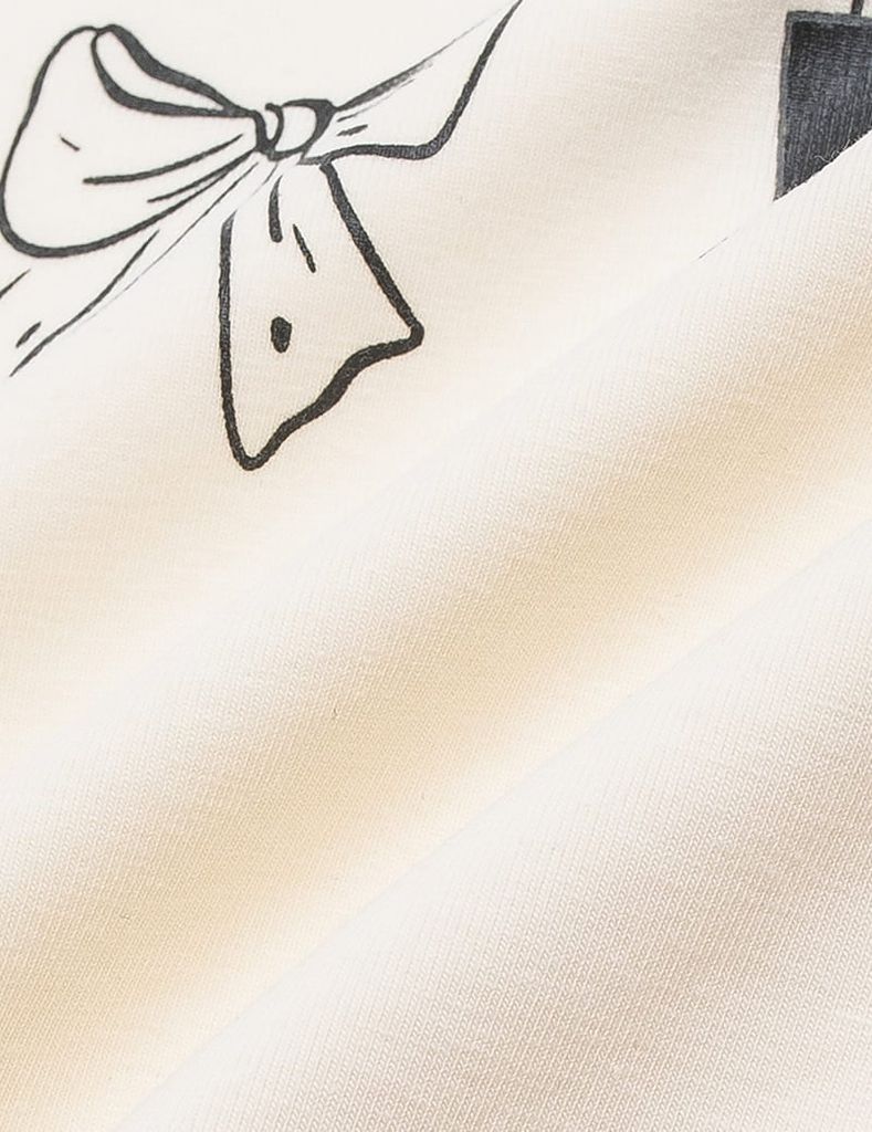 Áo thun dài tay cổ tròn bé gái hình in thân trước