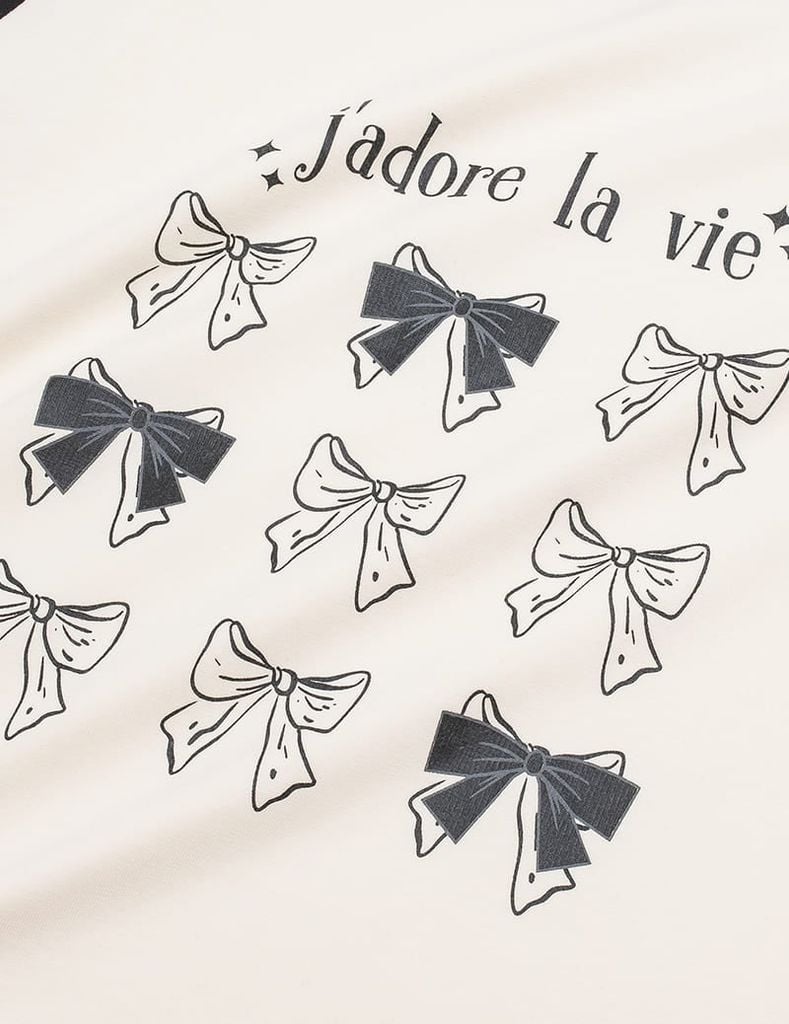 Áo thun dài tay cổ tròn bé gái hình in thân trước