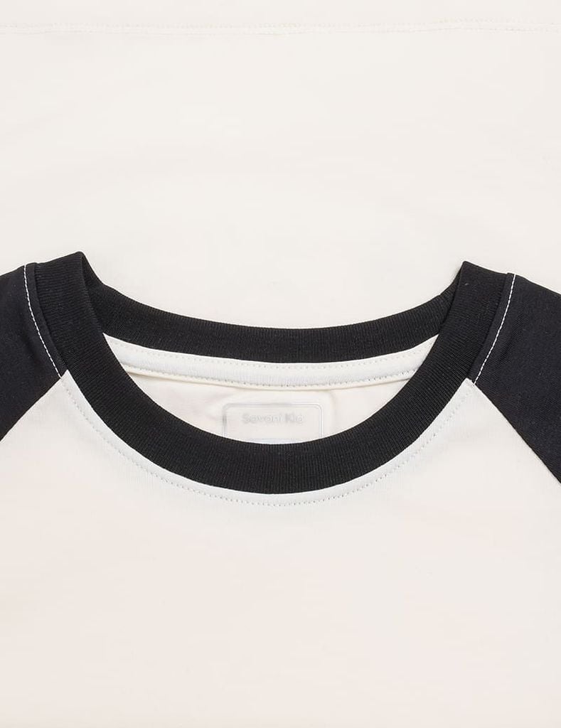 Áo thun dài tay cổ tròn bé gái hình in thân trước