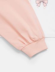 Áo thun dài tay cổ tròn bé gái hình in thân trước