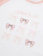 Áo thun dài tay cổ tròn bé gái hình in thân trước