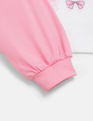 Áo thun dài tay cổ tròn bé gái hình in thân trước