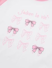 Áo thun dài tay cổ tròn bé gái hình in thân trước