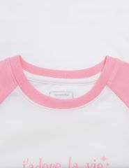 Áo thun dài tay cổ tròn bé gái hình in thân trước