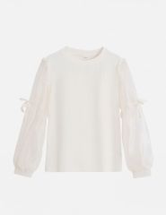 Áo thun dài tay bé gái cổ tròn