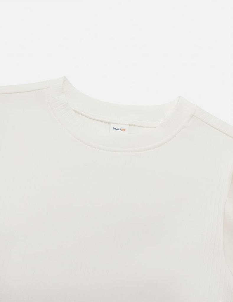 Áo thun dài tay bé gái cổ tròn