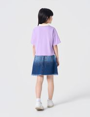 Áo polo ngắn tay bé gái phối cổ khác màu hình in trước ngực