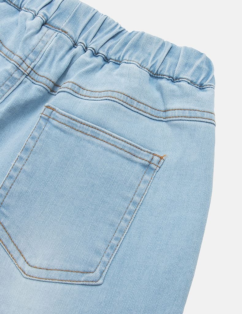 Quần jean bé gái ống đứng cạp chun phối chân