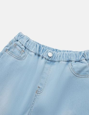 Quần jean bé gái ống đứng cạp chun phối chân