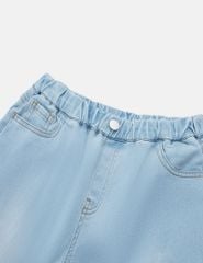 Quần jean bé gái ống đứng cạp chun phối chân