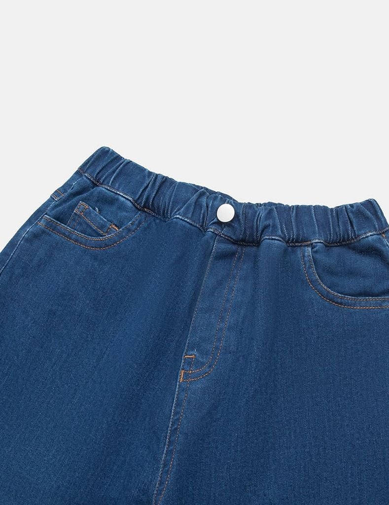 Quần jean bé gái ống đứng cạp chun phối chân