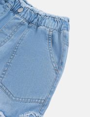 Quần jean bé gái cạp chun ống suông hình thêu thân trước