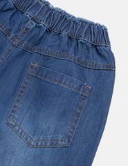 Quần jean bé gái cạp chun ống suông hình thêu thân trước