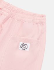 Quần khaki bé gái cạp chun bo gấu gắn mác trang trí