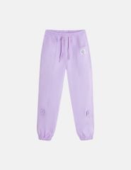 Quần khaki bé gái cạp chun bo gấu gắn mác trang trí