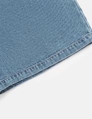 Quần short jean bé gái cạp chun vạt lệch