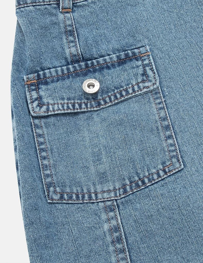 Quần short jean bé gái cạp chun vạt lệch