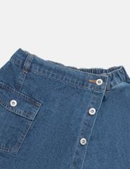 Quần short jean bé gái cạp chun vạt lệch