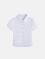 Áo sơ mi trắng ngắn tay bé gái