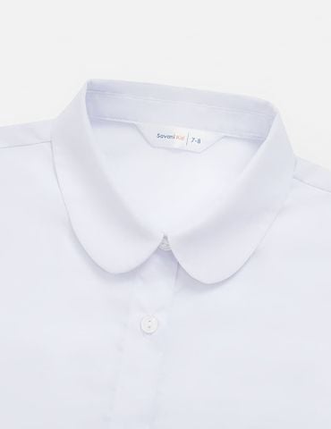 Áo sơ mi trắng ngắn tay bé gái