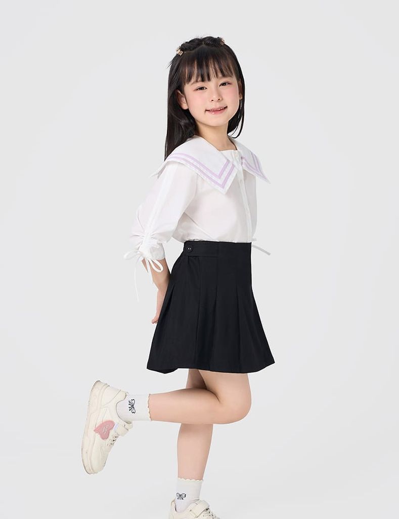 Chân váy khaki bé gái dáng A