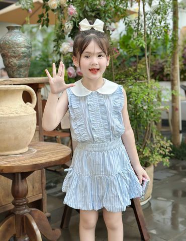 Áo sơ mi ngắn tay bé gái