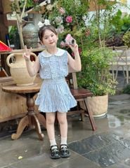 Áo sơ mi ngắn tay bé gái