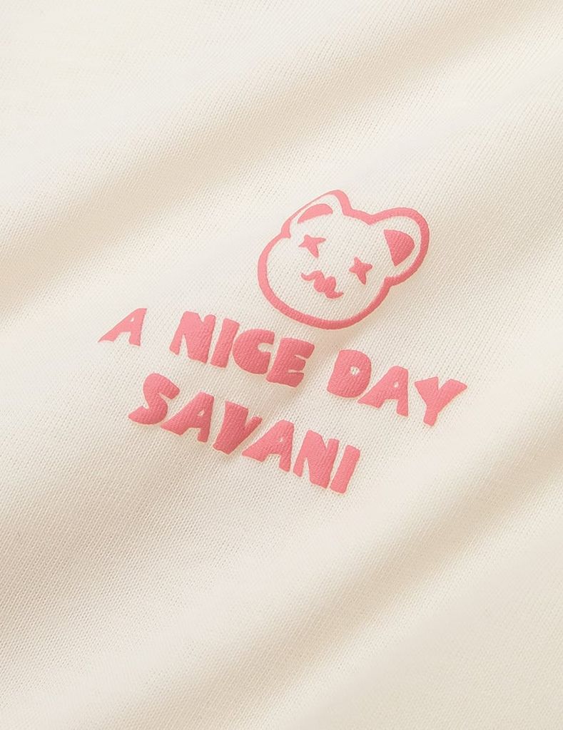 Áo thun ngắn tay bé gái hình in trước ngực