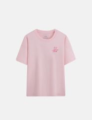 Áo thun ngắn tay bé gái hình in trước ngực