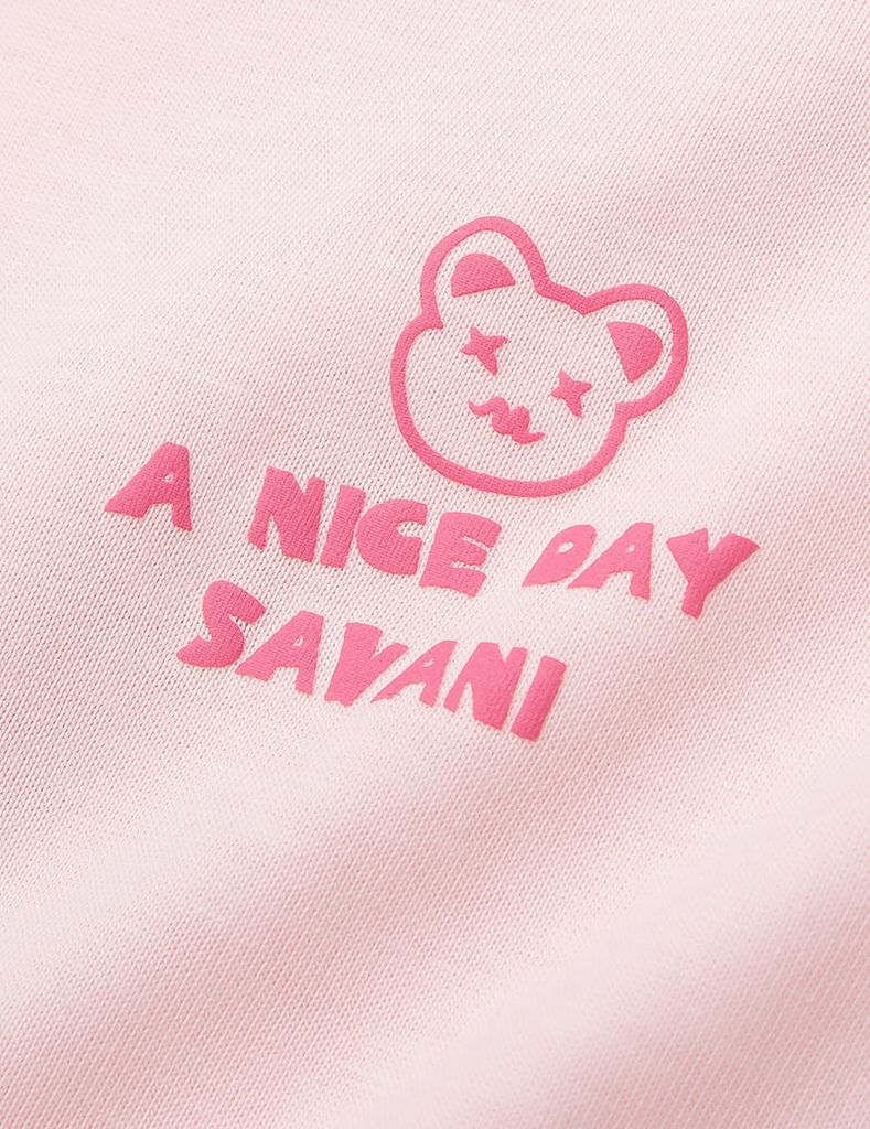 Áo thun ngắn tay bé gái hình in trước ngực