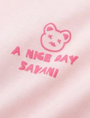 Áo thun ngắn tay bé gái hình in trước ngực