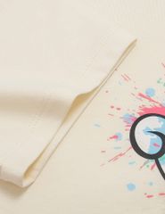 Áo T-shirt bé gái hình in trước ngực dáng suông rộng