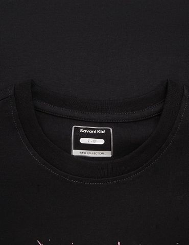 Áo T-shirt bé gái hình in trước ngực dáng suông rộng