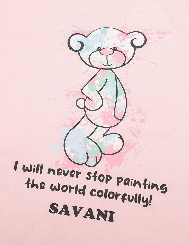 Áo T-shirt bé gái hình in trước ngực dáng suông rộng