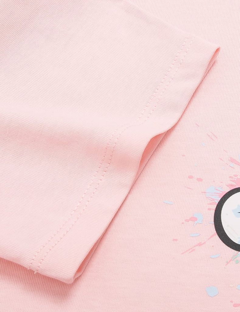 Áo T-shirt bé gái hình in trước ngực dáng suông rộng