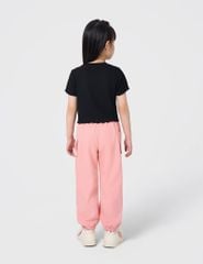 Quần kaki dài bé gái dáng rộng đai thắt nơ