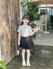 Áo thun ngắn tay cổ tròn bé gái