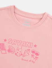 Áo thun ngắn tay cổ tròn bé gái