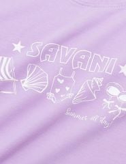 Áo thun ngắn tay cổ tròn bé gái