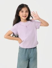 Áo thun ngắn tay cổ tròn bé gái
